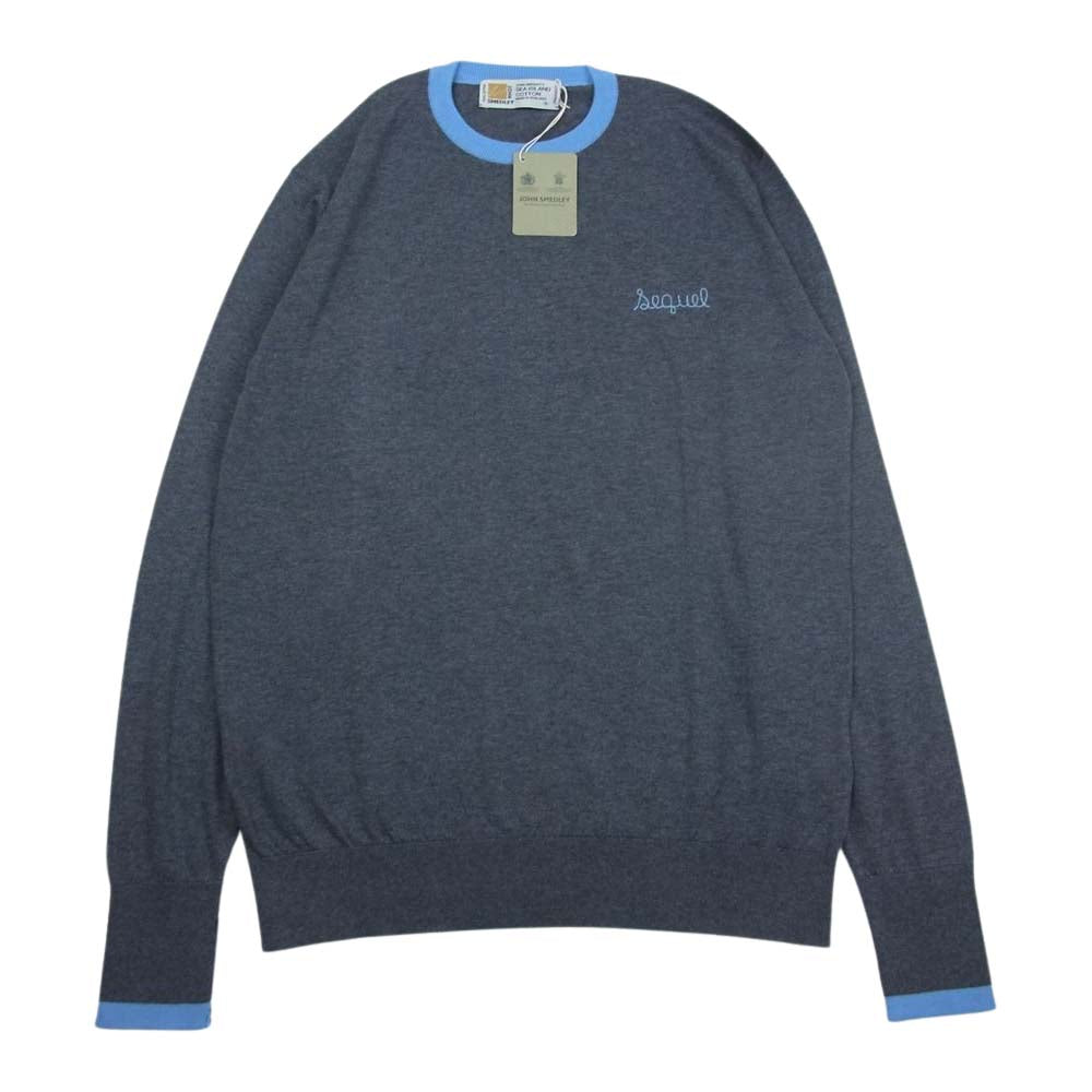 JOHN SMEDLEY ジョンスメドレー × FRAGMENT DESIGN フラグメントデザイン × SEQUEL シークエル FRGMT JS LH-S II クルーネック ニット セーター グレー系 S【新古品】【未使用】【中古】