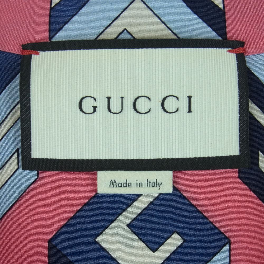 GUCCI グッチ 472123 ZIE06 シルク エンブレム ウォールペーパー プリント パール ブラウス シャツ ピンク系【中古】