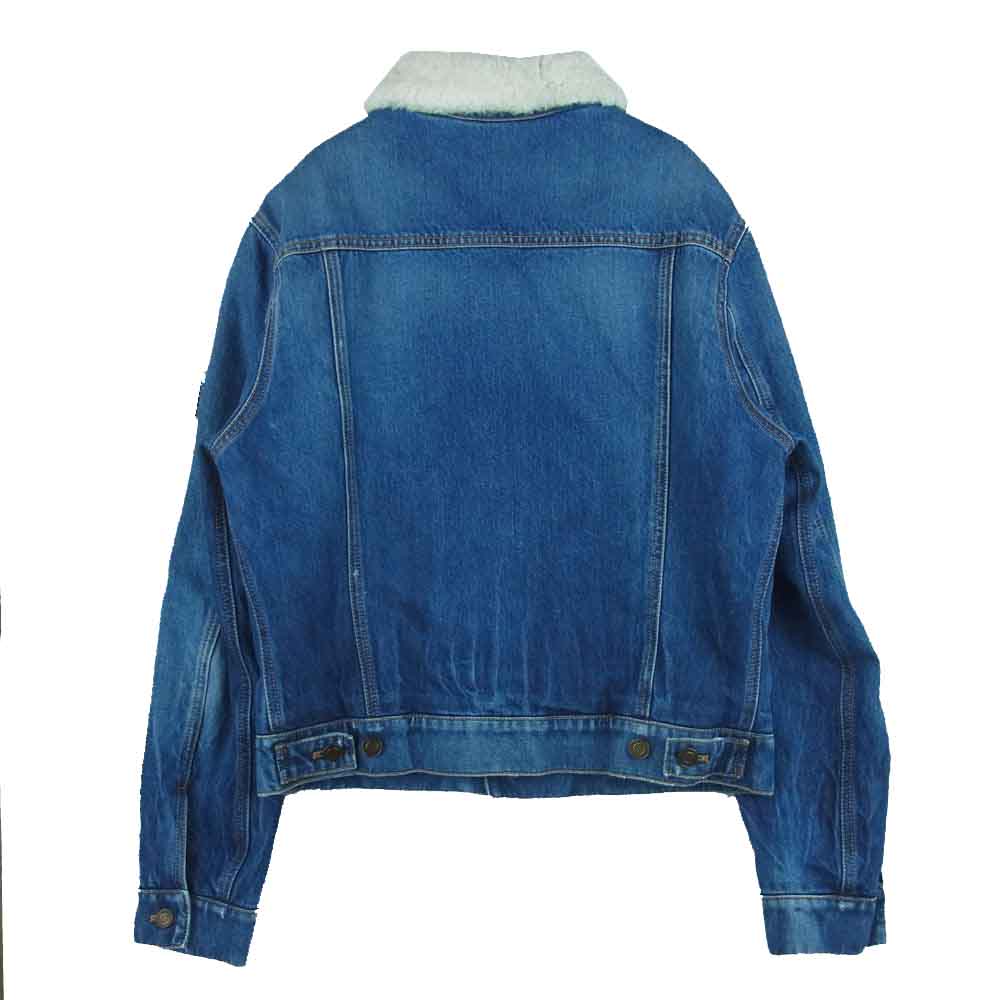 SAINT LAURENT サンローラン 483202 YZ883 ロゴ モノグラム マキシ パッチ ボア デニム ジャケット インディゴブルー系 M【極上美品】【中古】