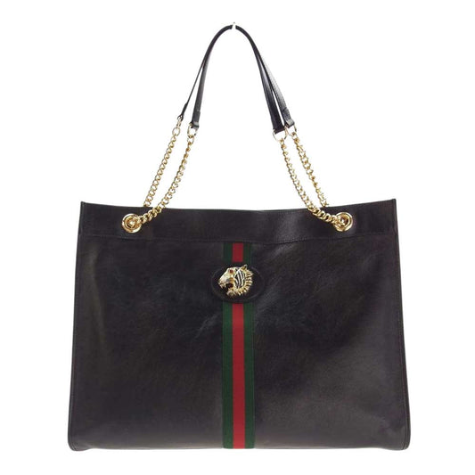 GUCCI グッチ 537219 タイガー ヘッド ラジャ チェーン ショルダー バッグ ブラック系【中古】