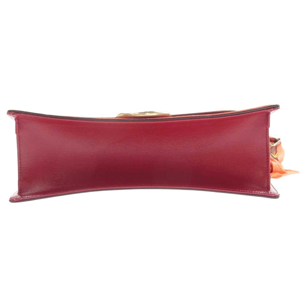 GUCCI グッチ 596478 インターロッキングG スエード スカーフ ショルダー バッグ レッド系【中古】