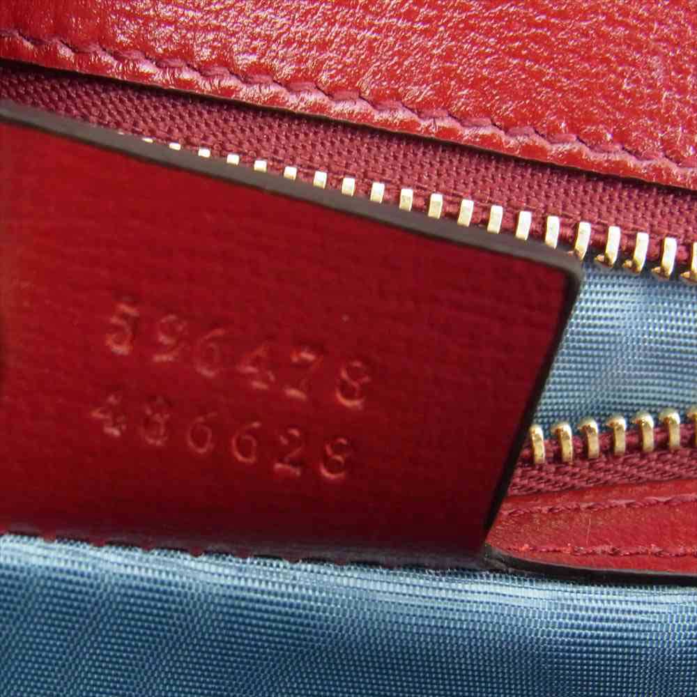 GUCCI グッチ 596478 インターロッキングG スエード スカーフ ショルダー バッグ レッド系【中古】