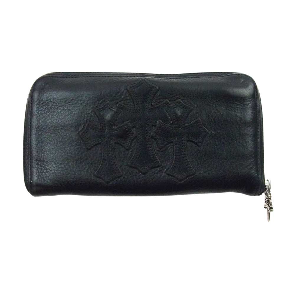 CHROME HEARTS クロムハーツ（原本無） REC F ZIP ジップ 3 セメタリー クロスパッチ ウォレット ブラック系【中古】