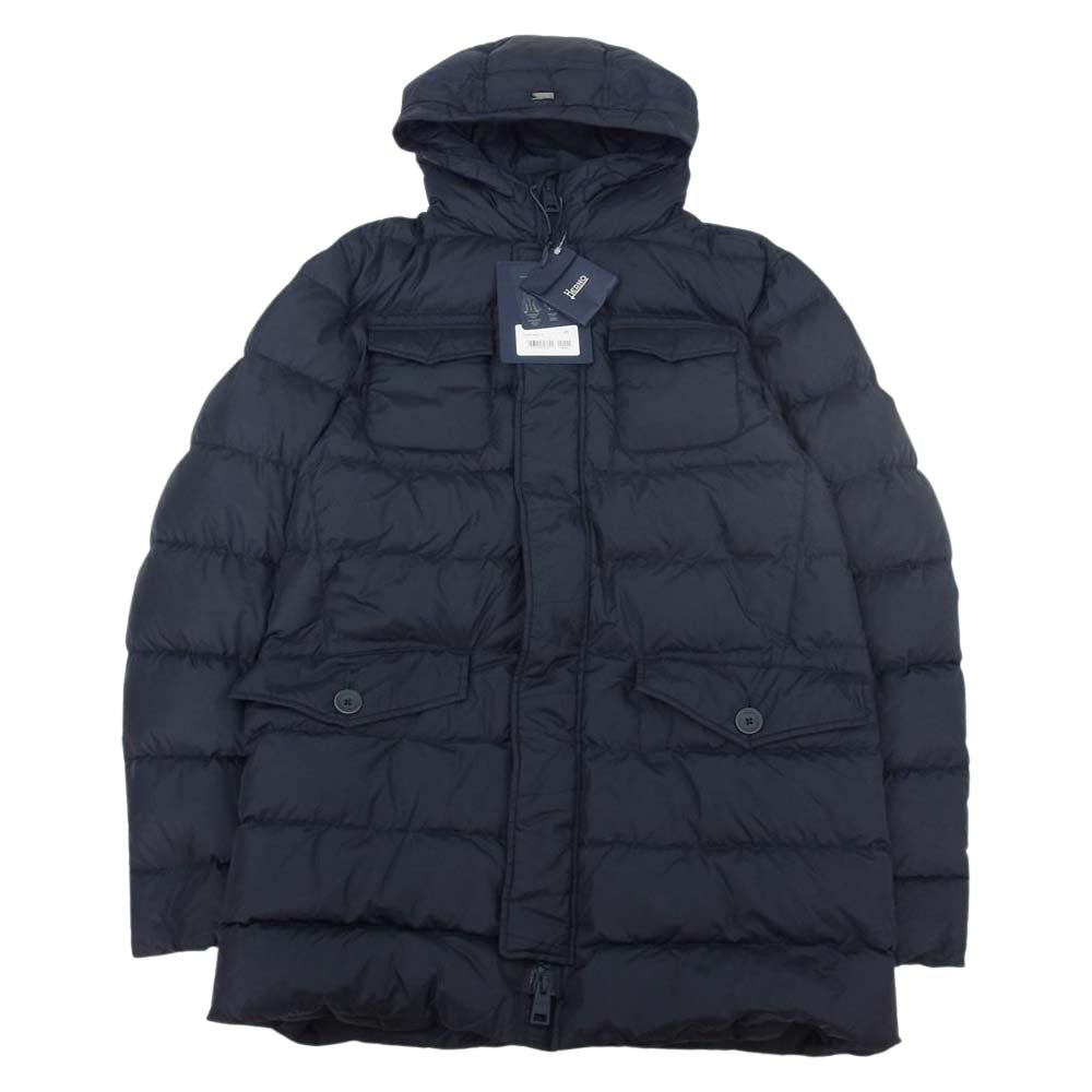 Herno ヘルノ PI0191U-12004-9200 POLAR TECH ポーラテック フーデッド ダウンコート ダウンジャケット ネイビー系 48【中古】