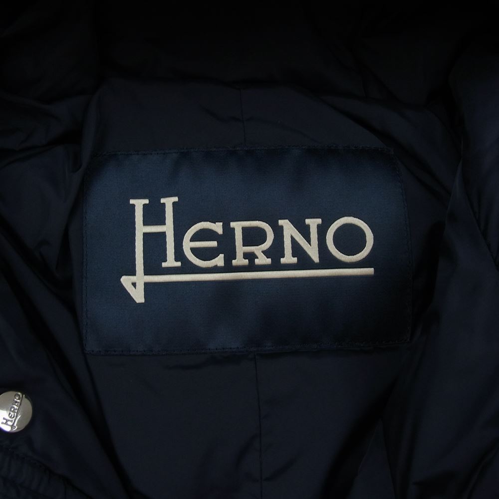 Herno ヘルノ PI0191U-12004-9200 POLAR TECH ポーラテック フーデッド ダウンコート ダウンジャケット ネイビー系 48【中古】