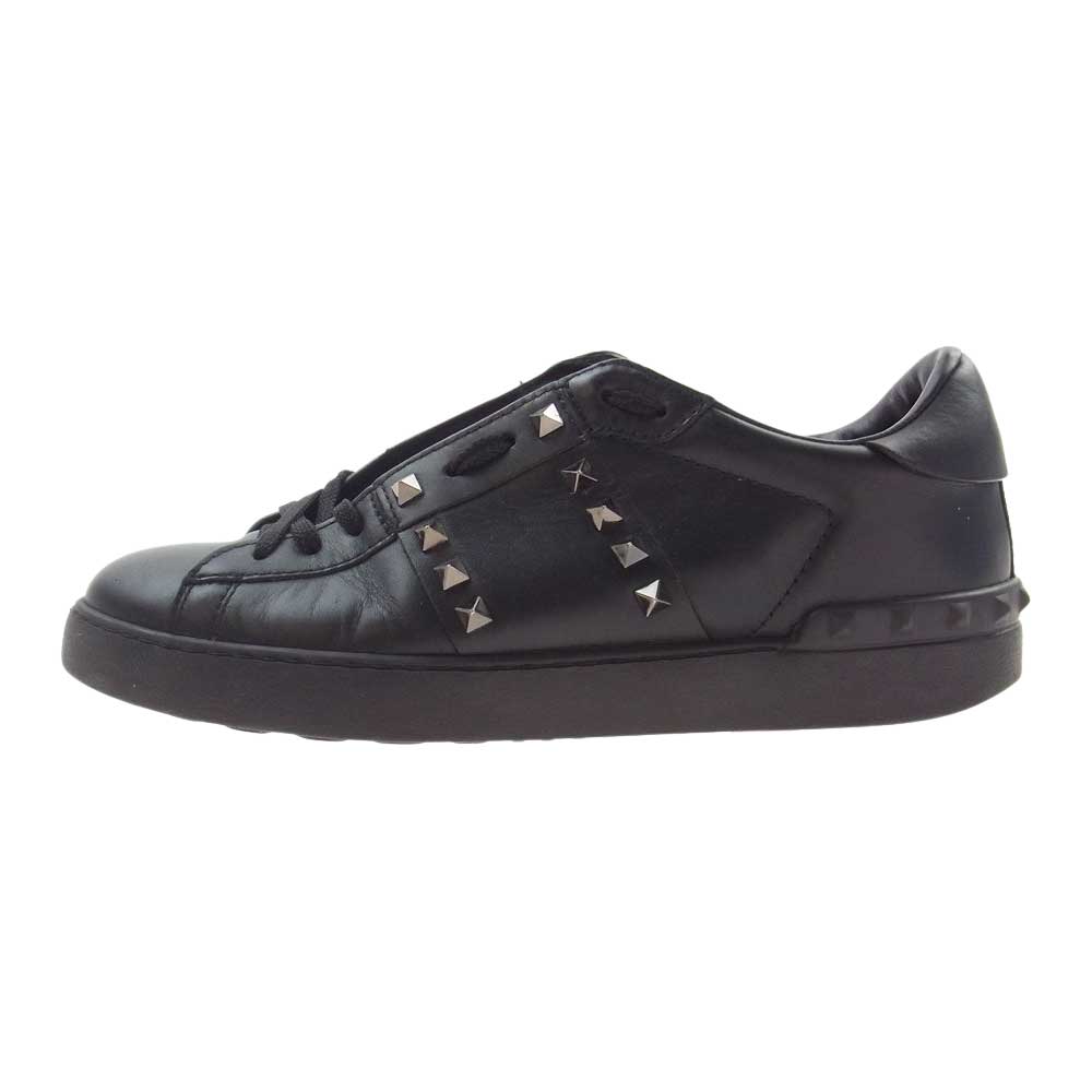 VALENTINO ヴァレンティノ LSQ931Y2 ロックスタッズ レザー ローカット スニーカー  ブラック系 41【中古】