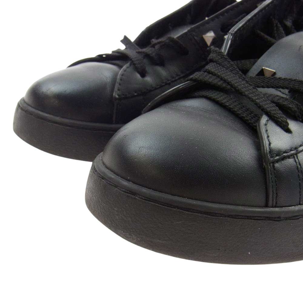 VALENTINO ヴァレンティノ LSQ931Y2 ロックスタッズ レザー ローカット スニーカー  ブラック系 41【中古】