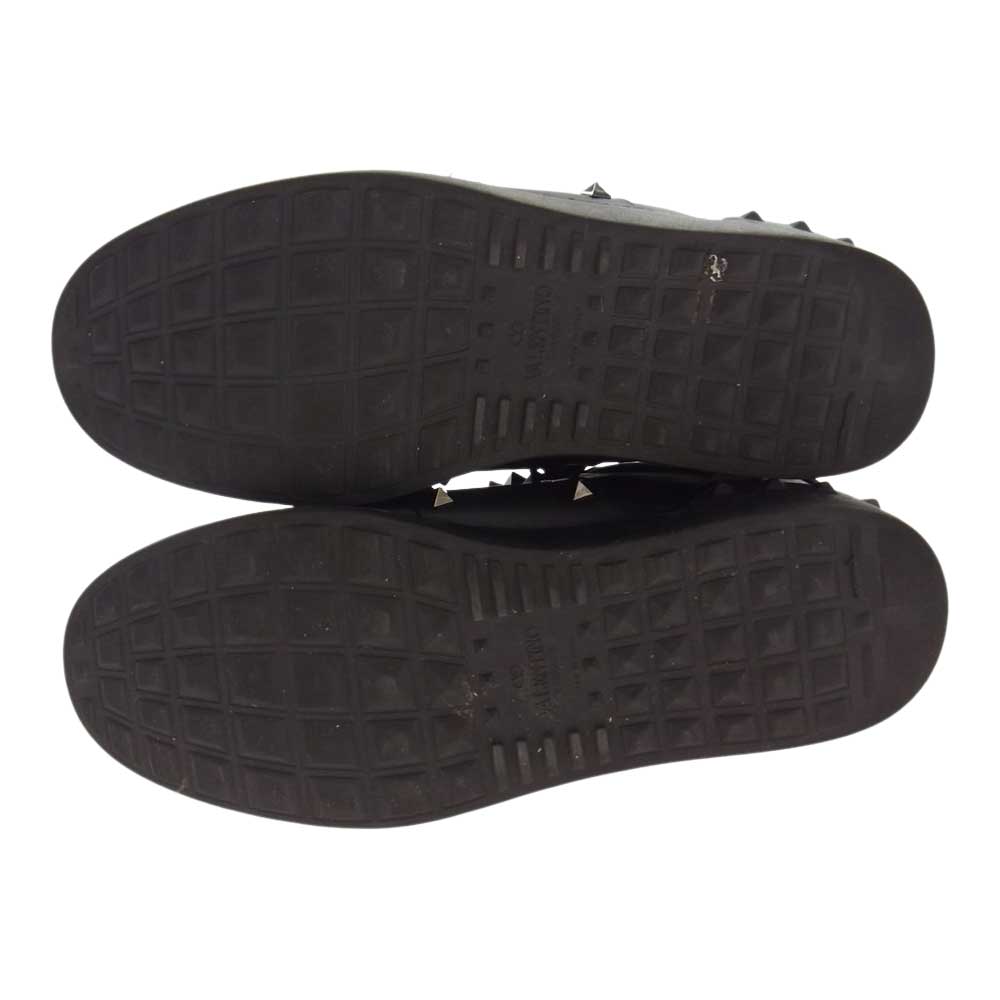 VALENTINO ヴァレンティノ LSQ931Y2 ロックスタッズ レザー ローカット スニーカー  ブラック系 41【中古】