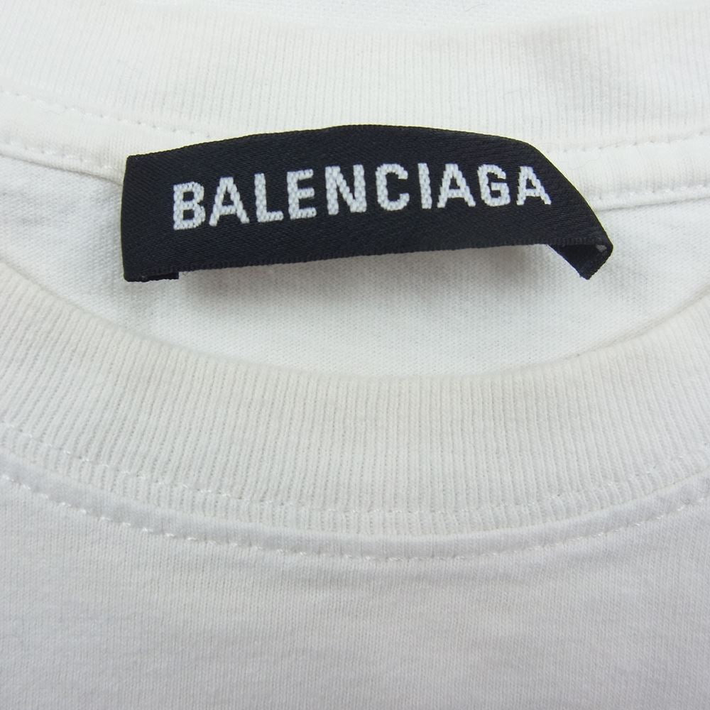 BALENCIAGA バレンシアガ 570805 TEV53 BB ロゴ レインボー 刺繍 Tシャツ レインボー ホワイト系 S【中古】