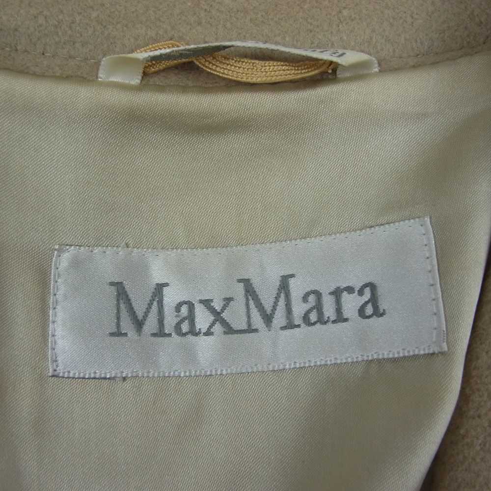 MAX MARA マックスマーラ 白タグ イタリア製 カシミア アンゴラ混 ヴァージンウール ロング コート ベージュ系 40【中古】