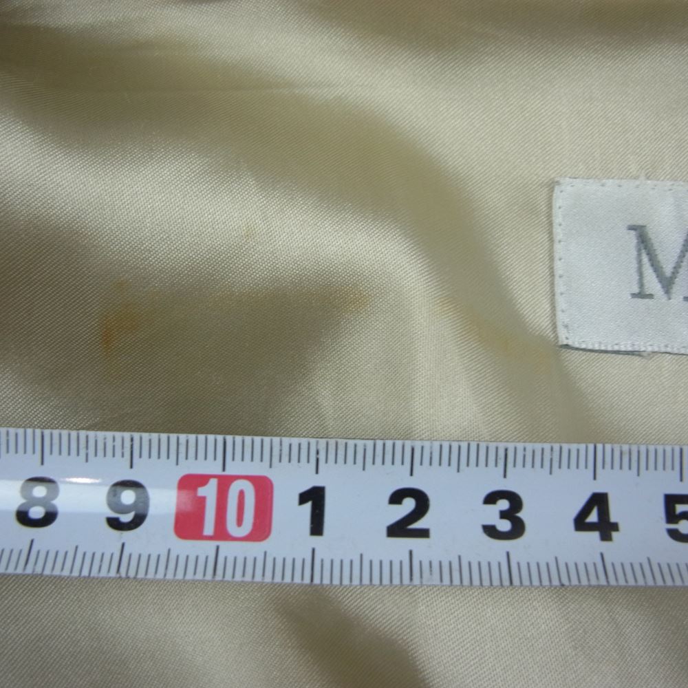 MAX MARA マックスマーラ 白タグ イタリア製 カシミア アンゴラ混 ヴァージンウール ロング コート ベージュ系 40【中古】