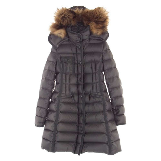 MONCLER モンクレール HERMIFUR エルミファー ファーフード付き ダウンコート ダウンジャケット グレー系 1【中古】