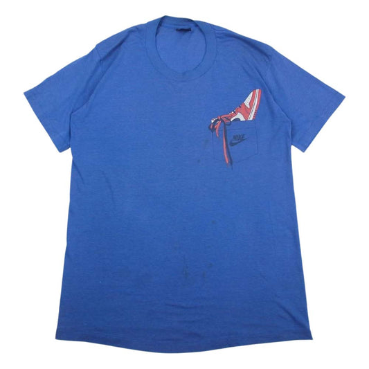 NIKE ナイキ 80s 紺タグ ヴィンテージ ジョーダン ポケット Tシャツ  ブルー系 L【中古】