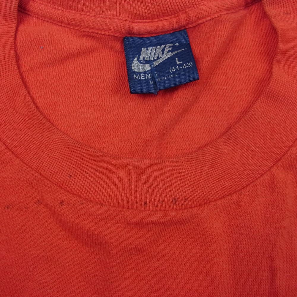 NIKE ナイキ 80s 紺タグ ヴィンテージ ジョーダン 肩掛け Tシャツ  レッド系 L【中古】
