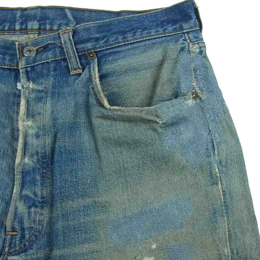 Levi's リーバイス 501 66前期 small e シングルステッチ ボタン裏刻印6 ストレート ヴィンテージ デニム パンツ インディゴブルー系【中古】