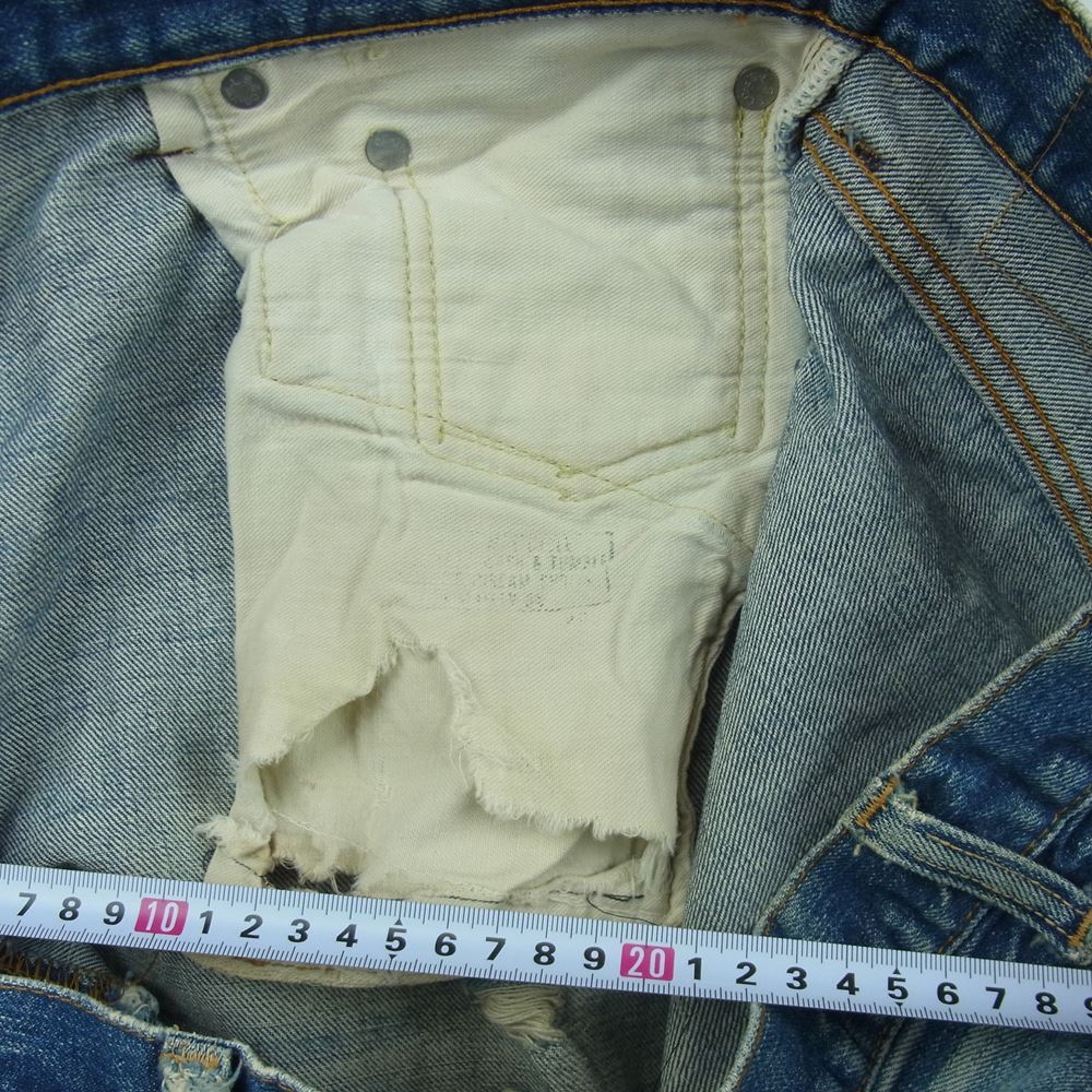 Levi's リーバイス 501 66前期 small e シングルステッチ ボタン裏刻印6 ストレート ヴィンテージ デニム パンツ インディゴブルー系【中古】