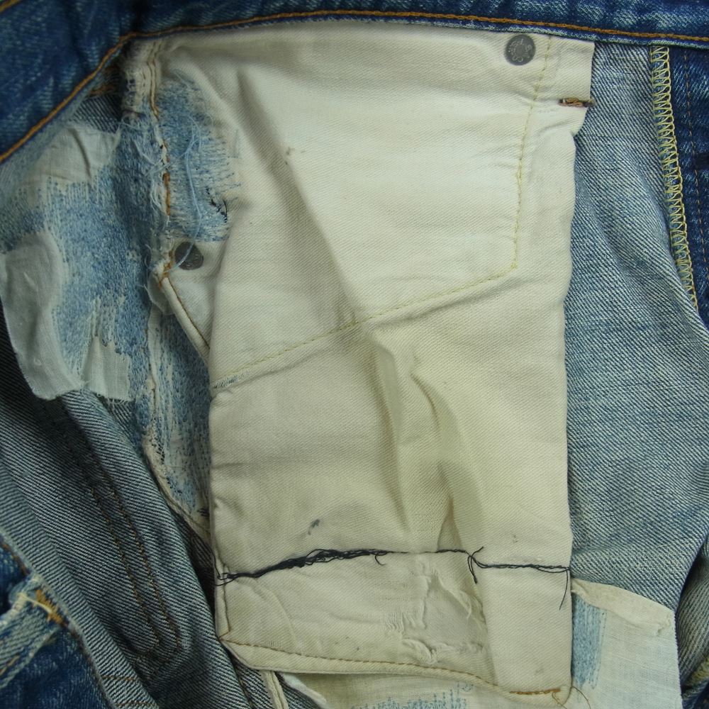 Levi's リーバイス 501 66前期 small e シングルステッチ ボタン裏刻印6 ストレート ヴィンテージ デニム パンツ インディゴブルー系【中古】