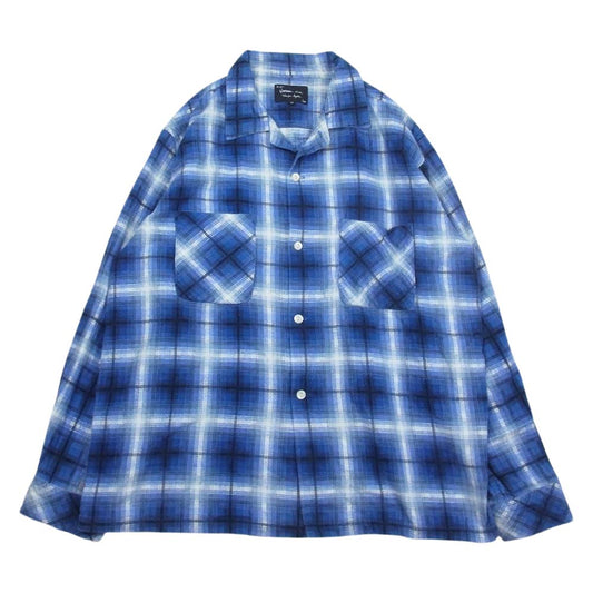 NUMBER(N)INE ナンバーナイン オープンカラー チェック ネルシャツ ブルー系 M【中古】
