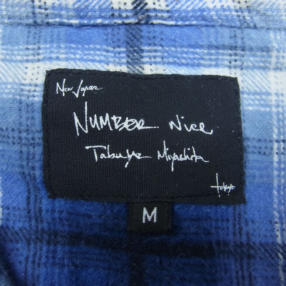 NUMBER(N)INE ナンバーナイン オープンカラー チェック ネルシャツ ブルー系 M【中古】