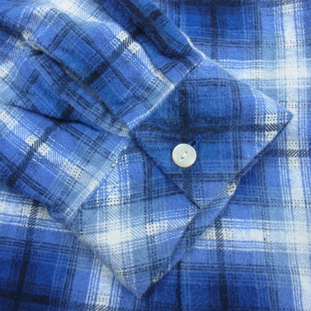 NUMBER(N)INE ナンバーナイン オープンカラー チェック ネルシャツ ブルー系 M【中古】