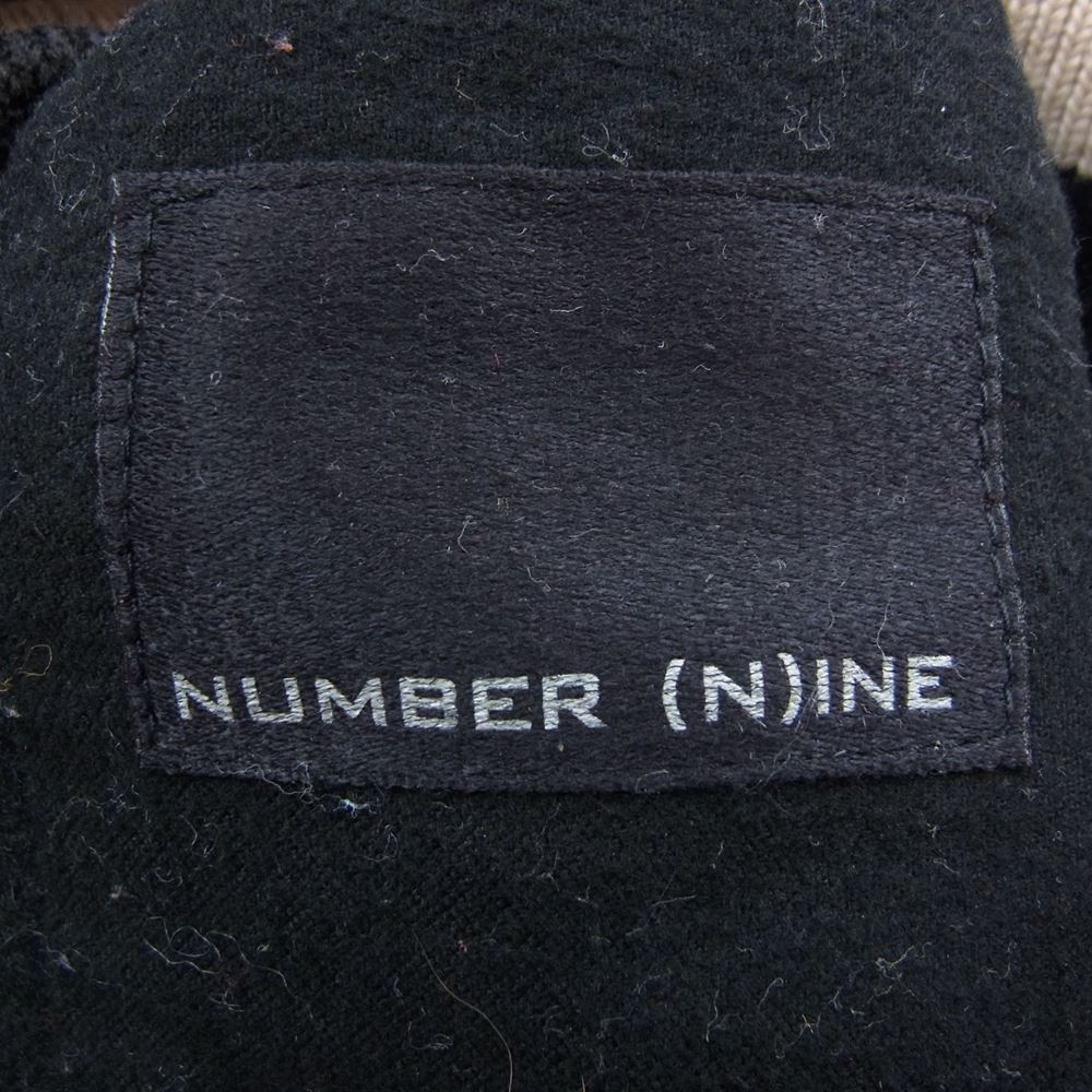 NUMBER(N)INE ナンバーナイン ポートランド期 復刻 袖レザー ウール スタジャン ブラック系 ベージュ系 2【中古】