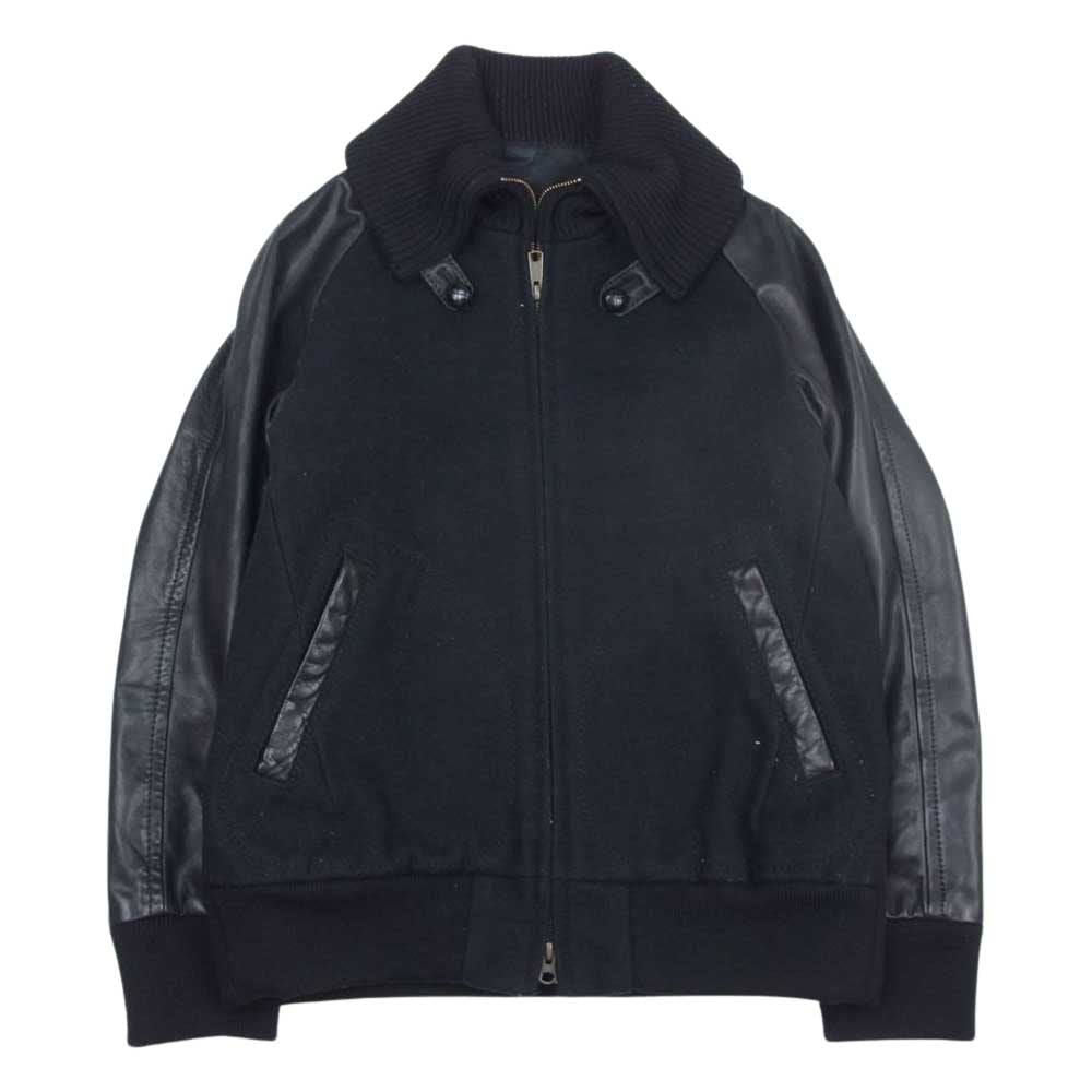 NUMBER(N)INE ナンバーナイン ポートランド期 復刻 袖レザー切替 スタジャン ジャケット ブラック ブラック系 2【中古】