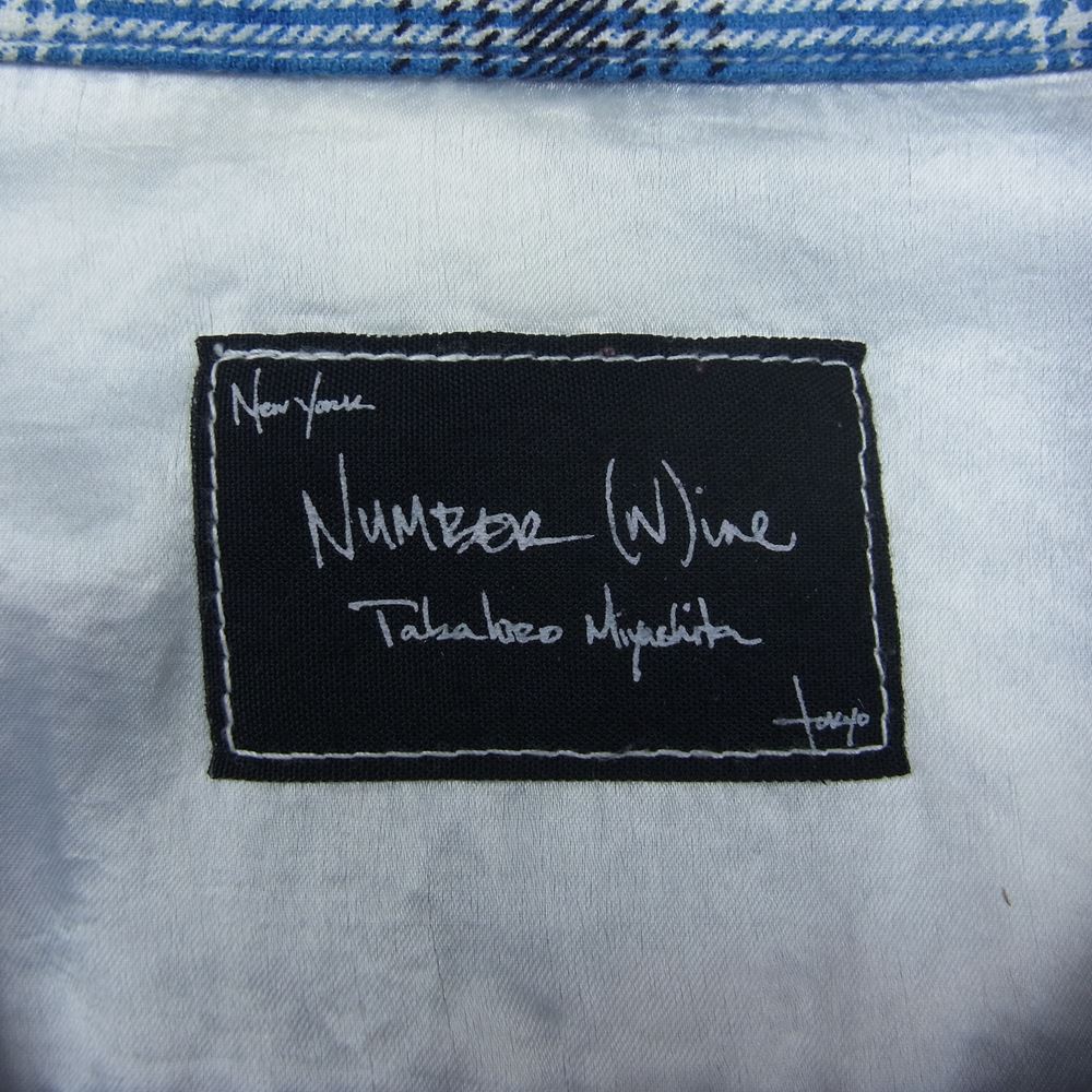 NUMBER(N)INE ナンバーナイン 03AW カート期 オープンカラー チェック ネルシャツ ブルー系 3【中古】