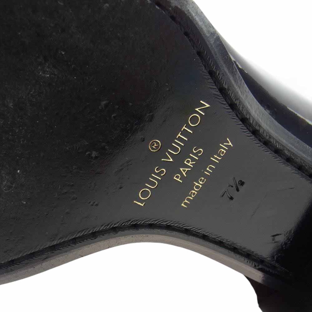 LOUIS VUITTON ルイ・ヴィトン グルネル ライン リシュリュー モノグラム パテント レースアップ シューズ ブラック系 ダークブラウン系 7 1/2【中古】