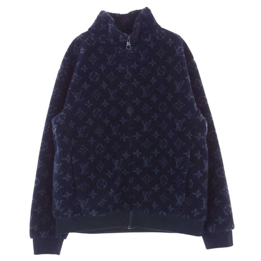 LOUIS VUITTON ルイ・ヴィトン 21SS RM211Q TCM HKY44W Monogram Jacquard Fleece Zip Through Jacket  モノグラム ジャガード フリース ブルゾン ジャケット ダークネイビー系 XL【中古】