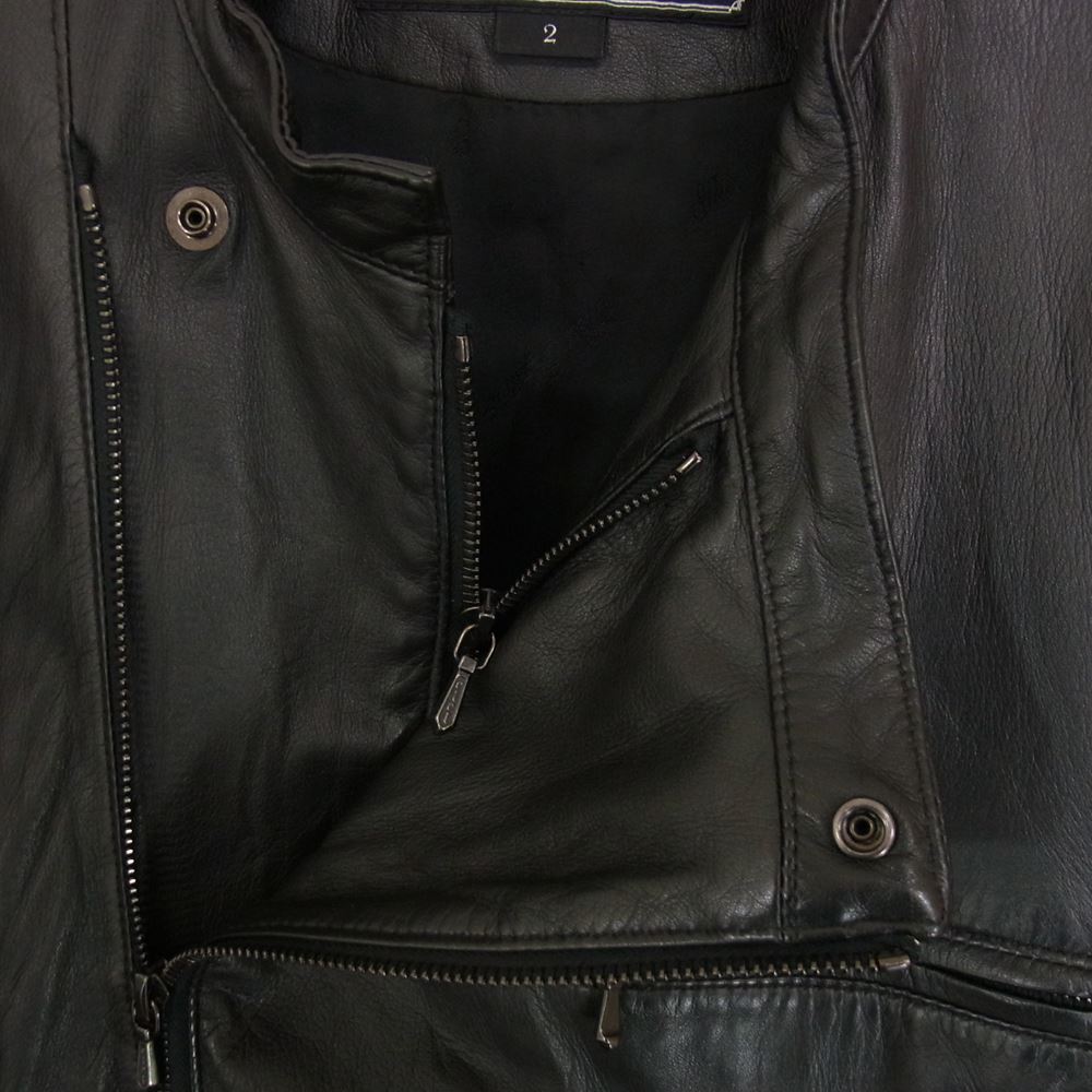 HYSTERIC GLAMOUR ヒステリックグラマー THEE HYSTERIC XXX REGISTERED 5LB-0522 シープレザー ライダースジャケット ブラック系 2【中古】