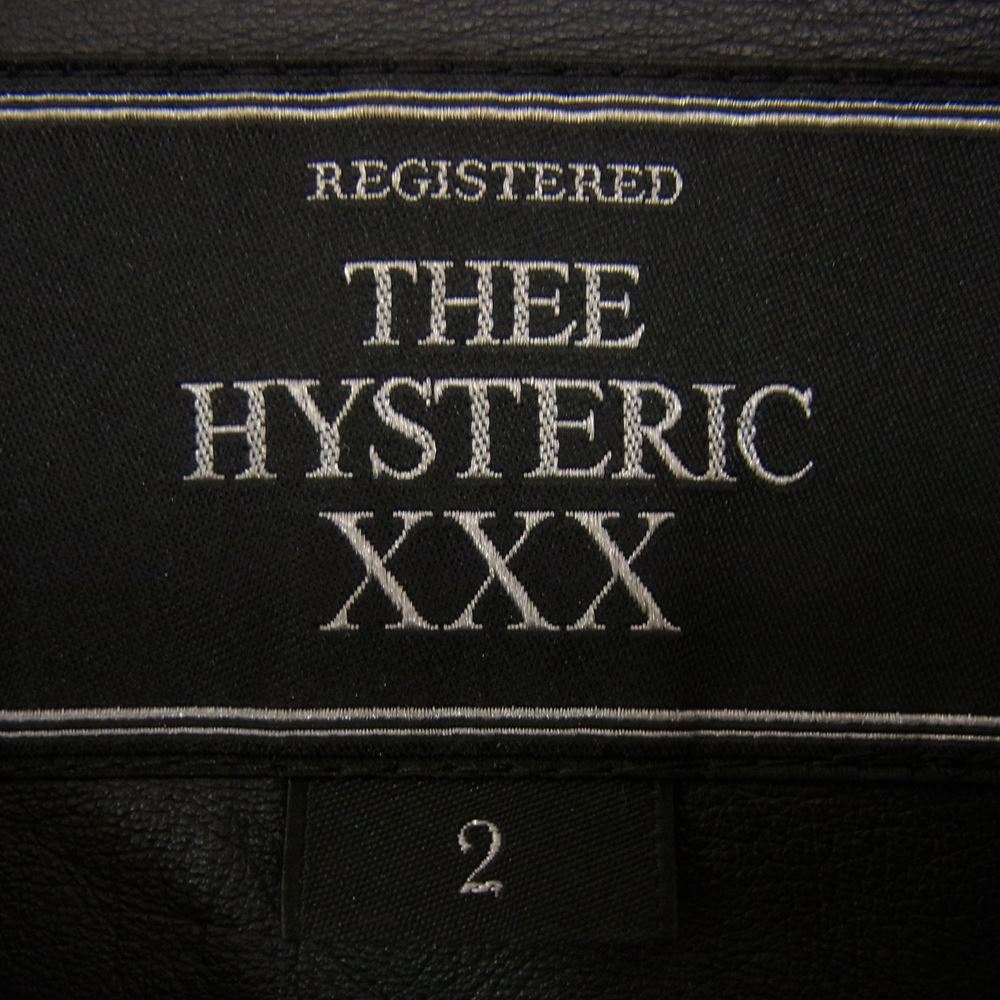 HYSTERIC GLAMOUR ヒステリックグラマー THEE HYSTERIC XXX REGISTERED 5LB-0522 シープレザー ライダースジャケット ブラック系 2【中古】