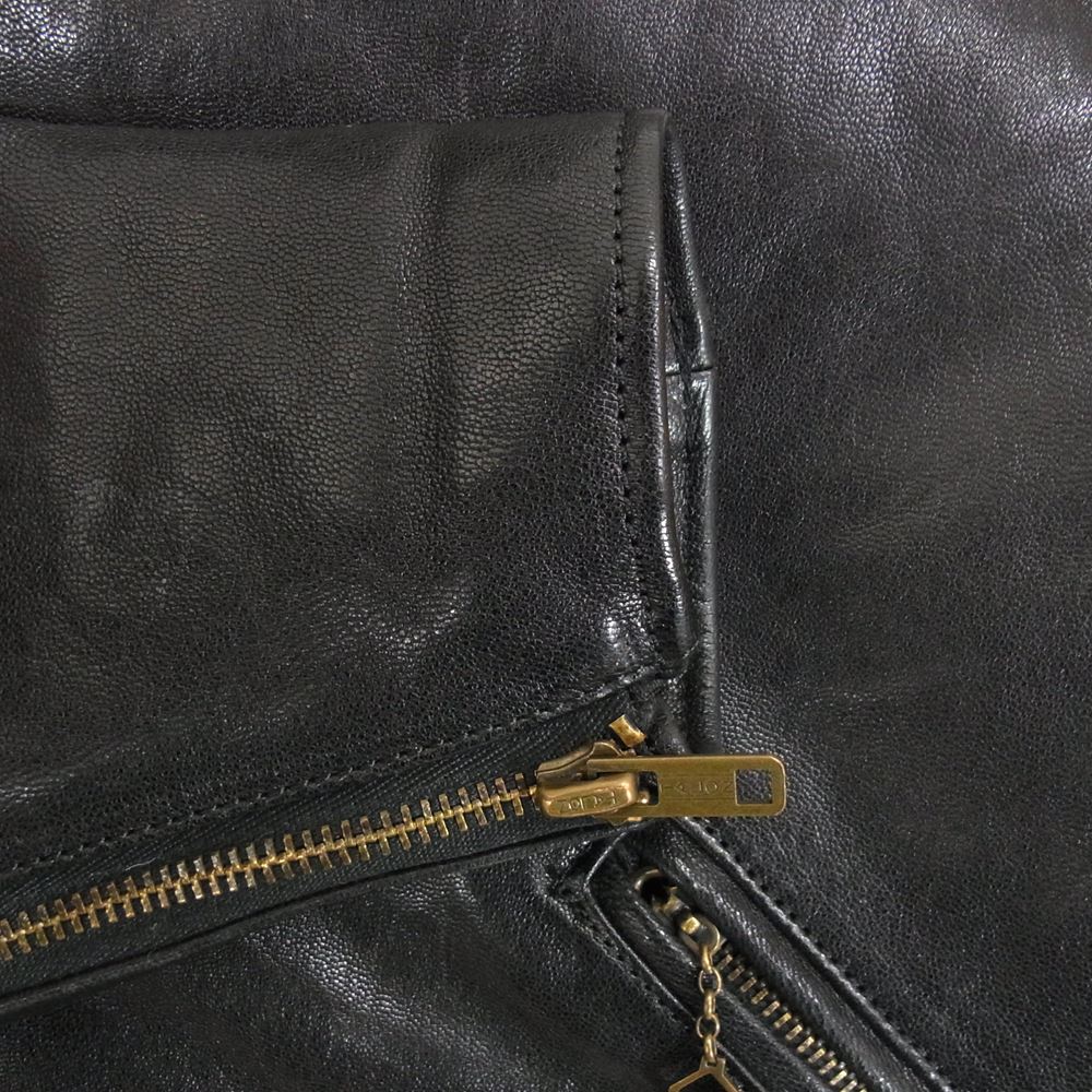 HYSTERIC GLAMOUR ヒステリックグラマー THEE HYSTERIC XXX REGISTERED 0634LB01 ゴートレザー セミダブル ライダースジャケット ブラック系 S【中古】