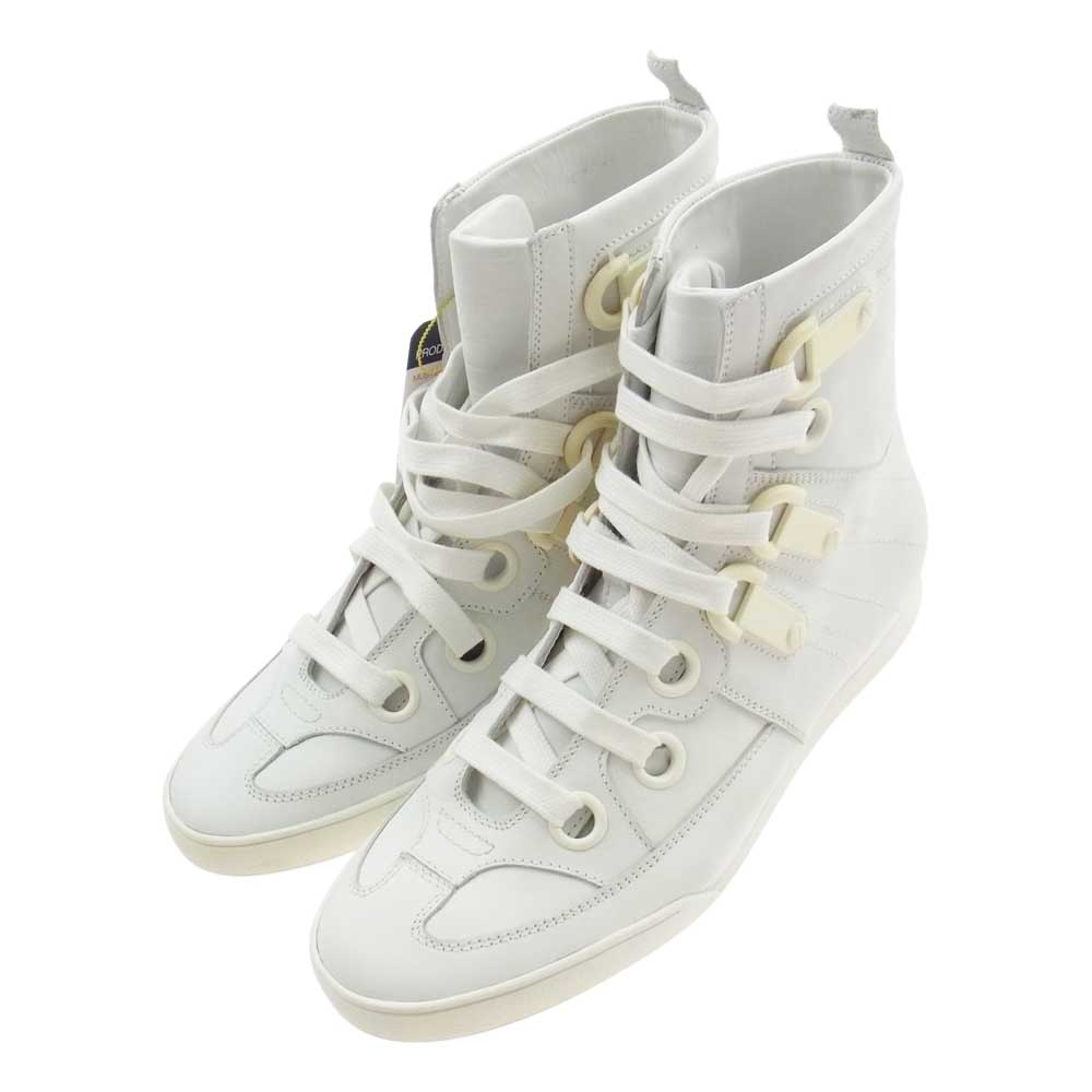 DIOR HOMME ディオールオム イタリア製 ハイカット レースアップ スニーカー シューズ ホワイト ホワイト系 44【中古】