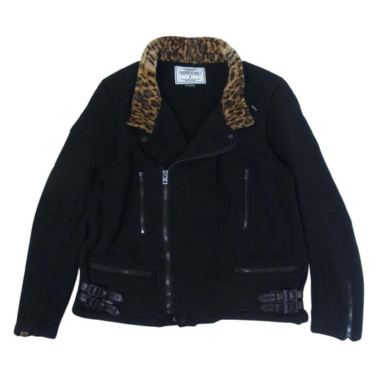 NEIGHBORHOOD ネイバーフッド 131OCNH-JKM01S THUNDER BOLT LEO 裏地レオパード サンダーボルト スウェット ライダース ブラック系 X【中古】