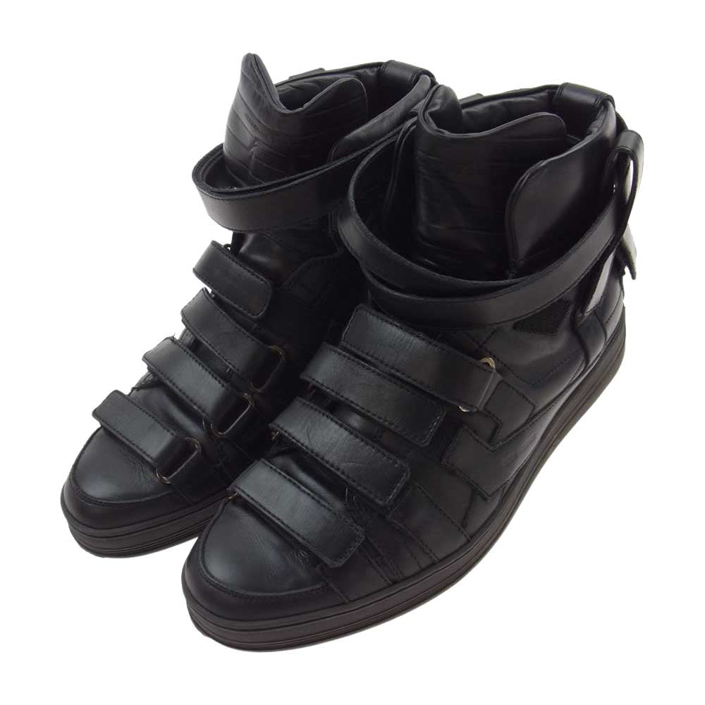 DIOR HOMME ディオールオム イタリア製 ハイカット ベルクロ ベルトストラップ スニーカー シューズ ブラック ブラック系 43【中古】