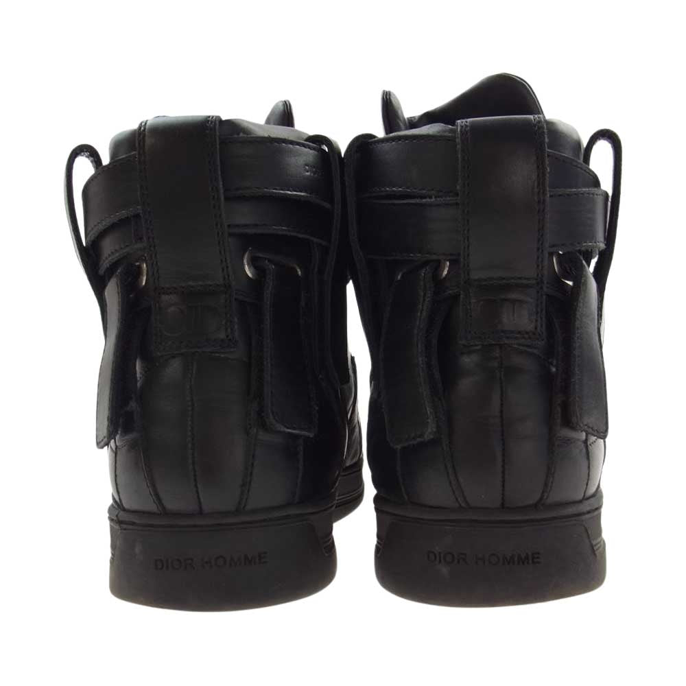 DIOR HOMME ディオールオム イタリア製 ハイカット ベルクロ ベルトストラップ スニーカー シューズ ブラック ブラック系 43【中古】