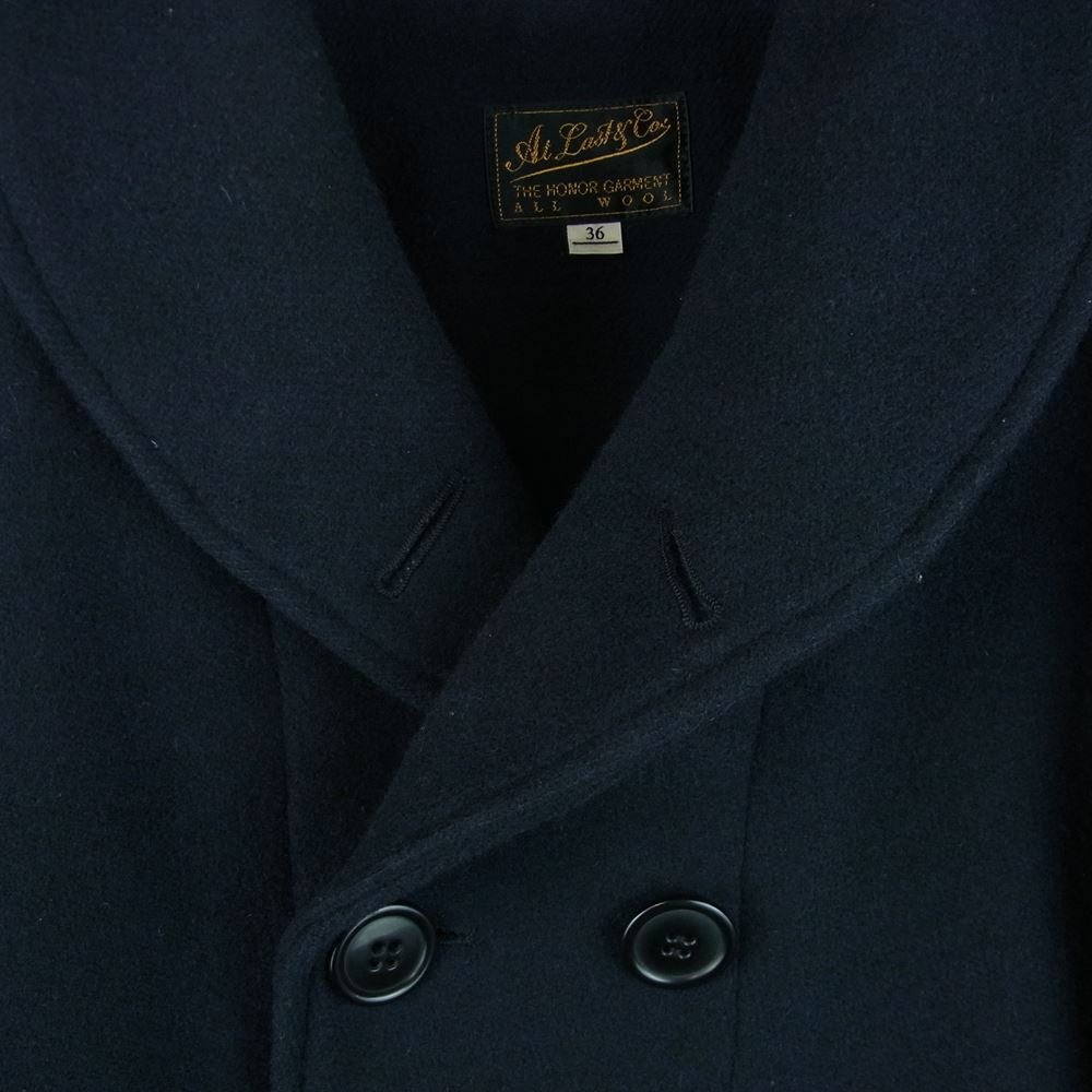 AT LAST アットラスト MACKINAW P-COAT ショールカラー マッキーノ ピー コート ダークネイビー系 36【中古】