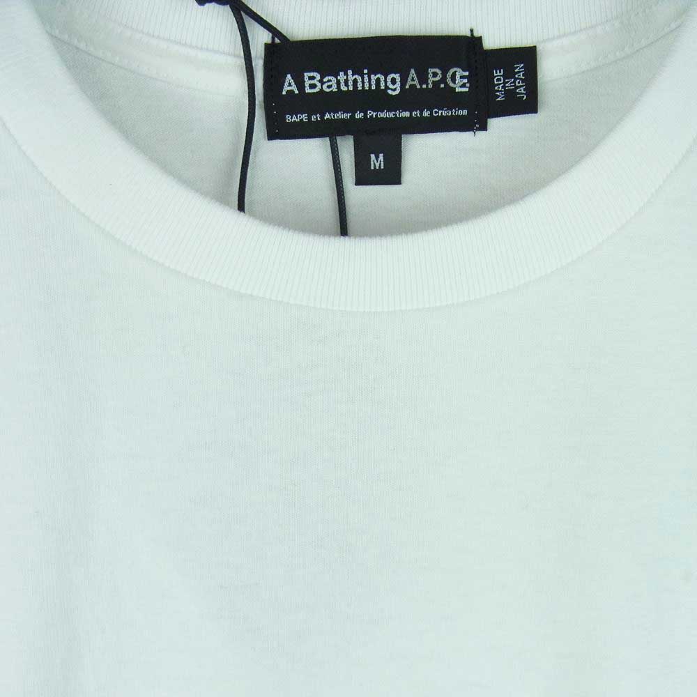 A BATHING APE アベイシングエイプ 002TEI231901C A . P . C . アーペーセー BAPE Tシャツ 半袖 ホワイト系 M【新古品】【未使用】【中古】