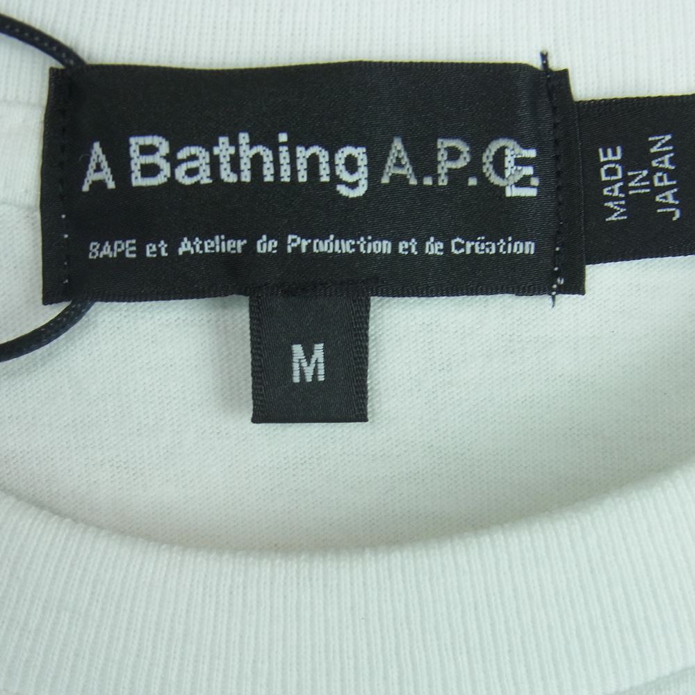 A BATHING APE アベイシングエイプ 002TEI231901C A . P . C . アーペーセー BAPE Tシャツ 半袖 ホワイト系 M【新古品】【未使用】【中古】