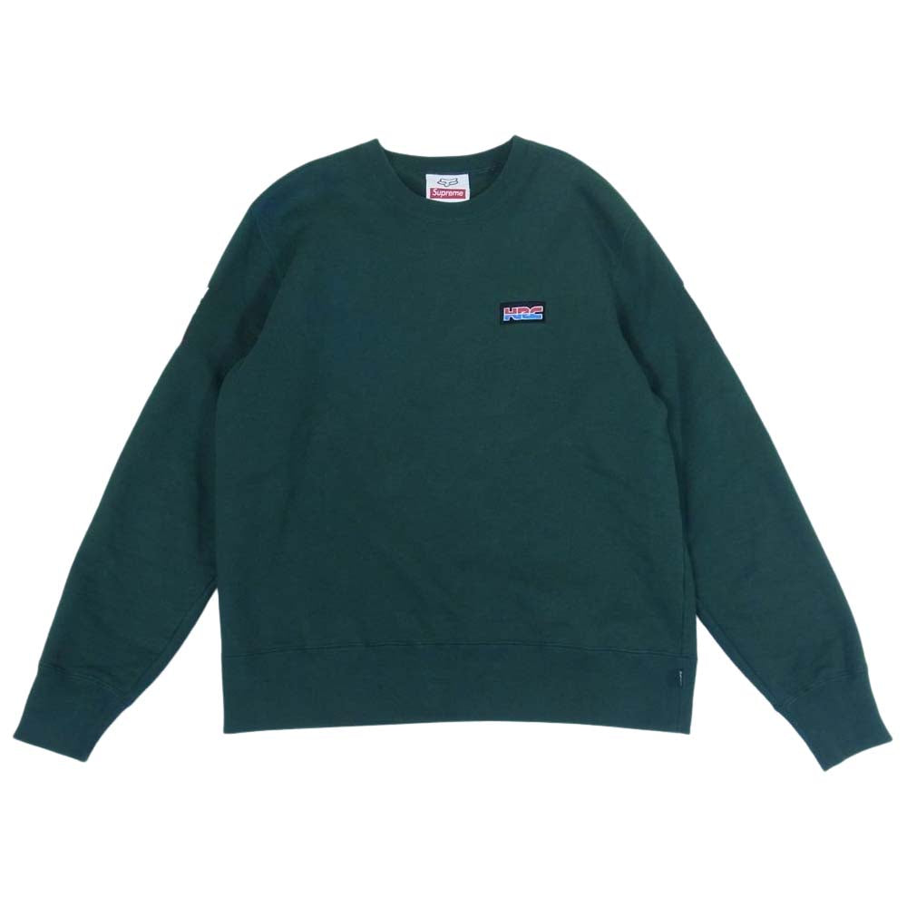 Supreme シュプリーム 19AW Honda Fox Racing Crewneck ホンダ フォックス スウェット モスグリーン系 S【中古】