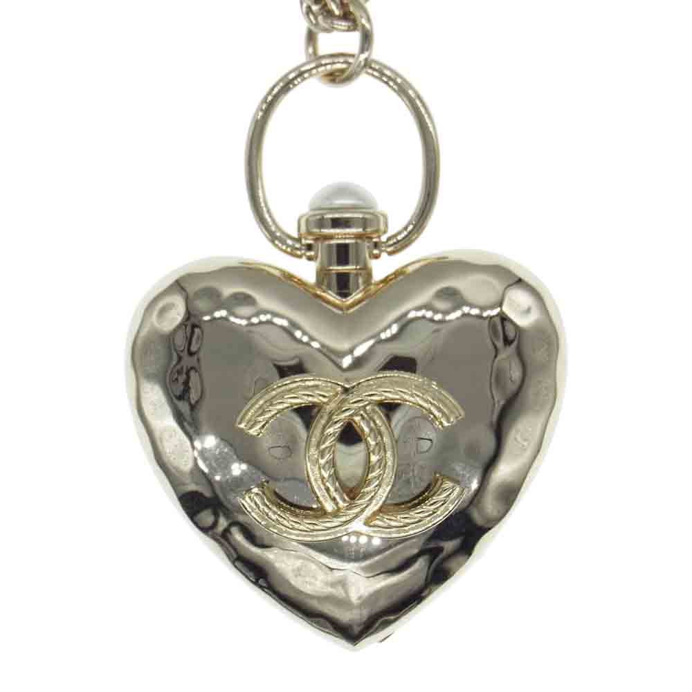 CHANEL シャネル B22 ココマーク ハートロケット ネックレス ゴールド系【中古】