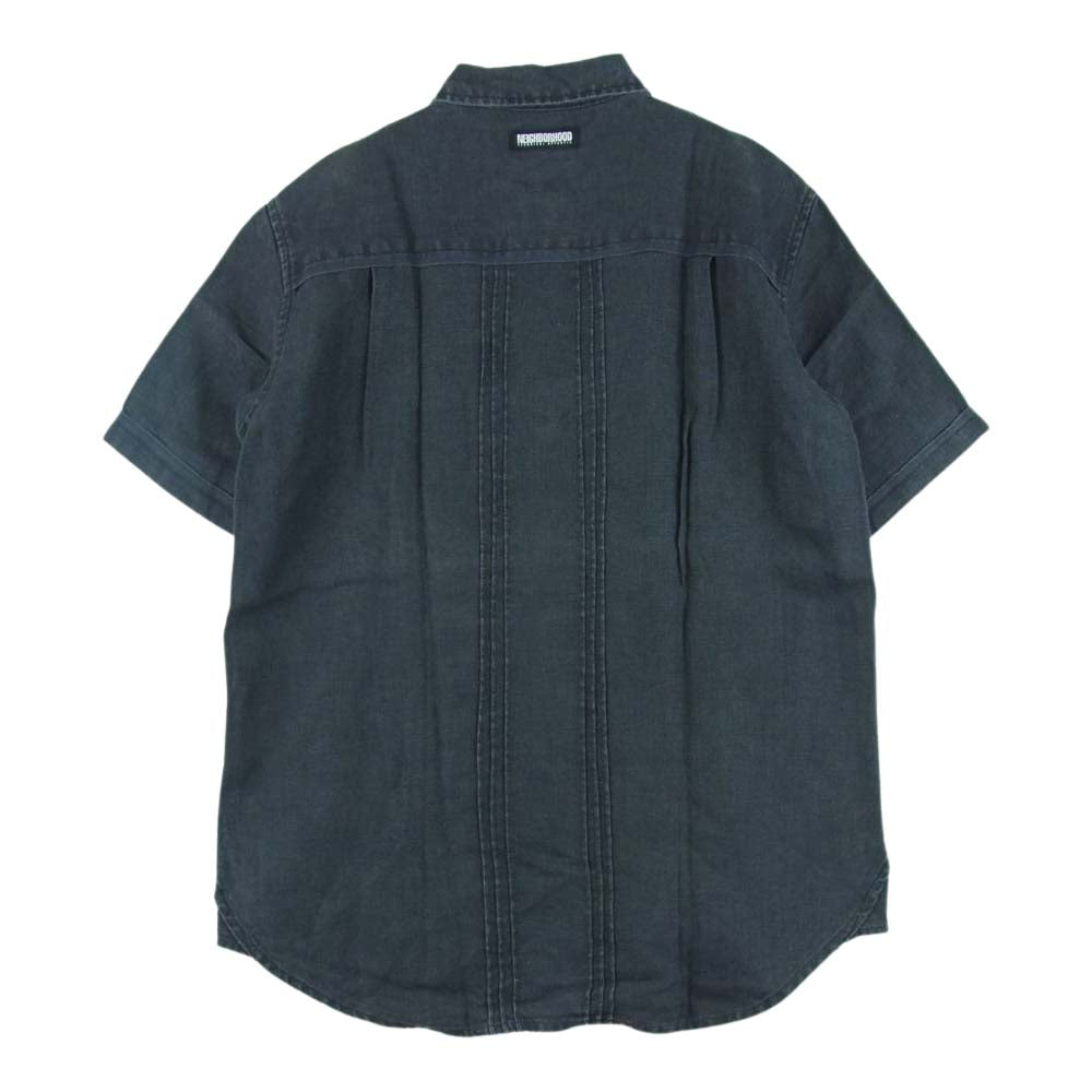 NEIGHBORHOOD ネイバーフッド DCNH-SH-01 半袖 シャツ リネン ブラック 日本製 ダークグレー系 S【中古】