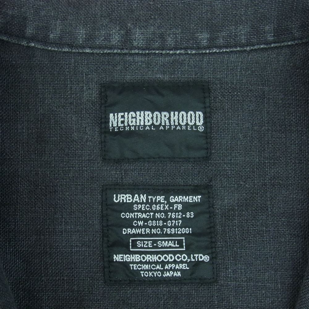NEIGHBORHOOD ネイバーフッド DCNH-SH-01 半袖 シャツ リネン ブラック 日本製 ダークグレー系 S【中古】
