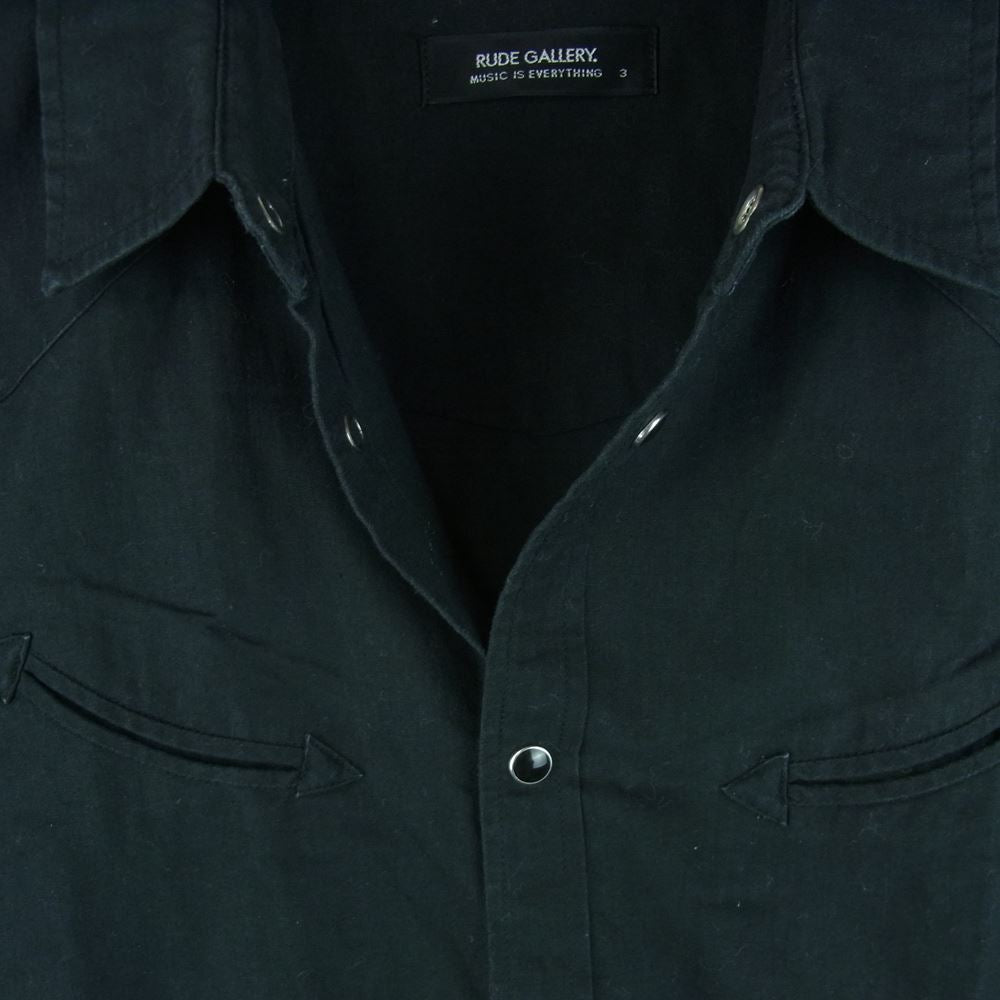RUDE GALLERY ルードギャラリー ウエスタン 長袖 シャツ コットン 日本製 ブラック系 3【中古】