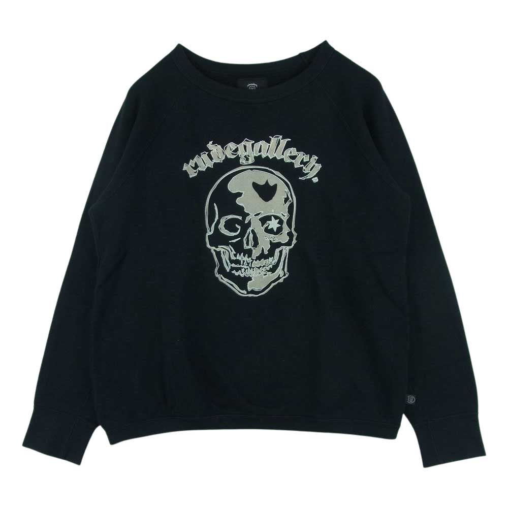 RUDE GALLERY ルードギャラリー スカルプリント スウェット トレーナー コットン ブラック系 L【中古】