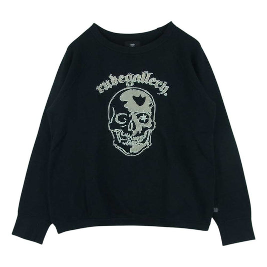 RUDE GALLERY ルードギャラリー スカルプリント スウェット トレーナー コットン ブラック系 L【中古】