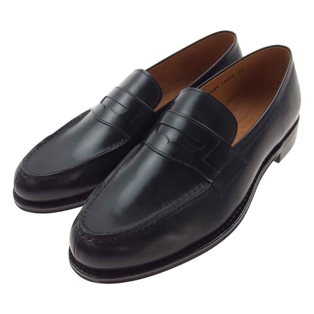 JALAN SRIWIJAYA ジャランスリウァヤ 98589 レザー コイン ローファー ビジネスシューズ ブラック系 8 1/2【新古品】【未使用】【中古】