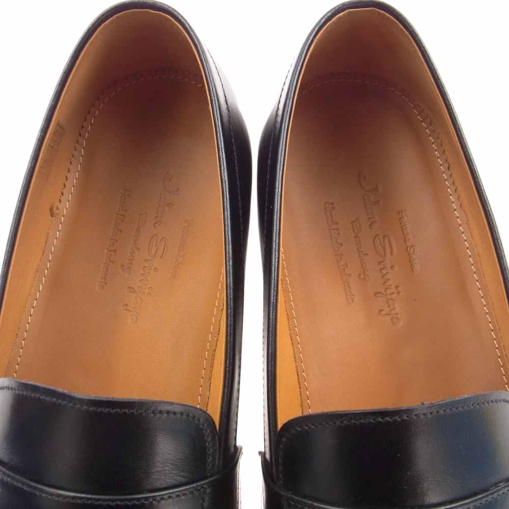 JALAN SRIWIJAYA ジャランスリウァヤ 98589 レザー コイン ローファー ビジネスシューズ ブラック系 8 1/2【新古品】【未使用】【中古】