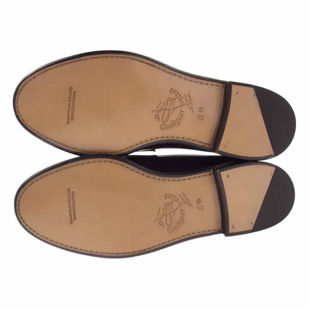 JALAN SRIWIJAYA ジャランスリウァヤ 98589 レザー コイン ローファー ビジネスシューズ ブラック系 8 1/2【新古品】【未使用】【中古】