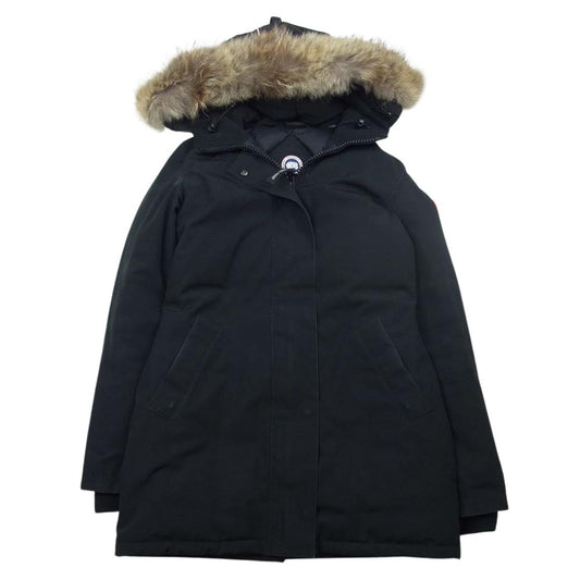 CANADA GOOSE カナダグース 3037L 国内正規品 サザビーリーグ Victoria Parka ヴィクトリアパーカー ファー フード付 ダウン コート ブラック系 S【中古】
